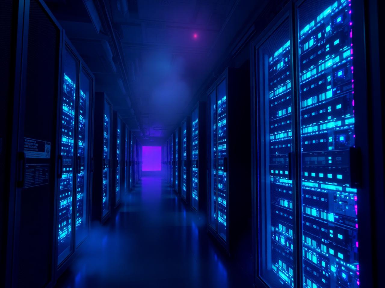 Serwerownia z klastrem GPU do trenowania modeli AI